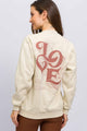 Casaco de Moletom Love Bege