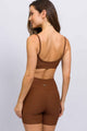 Conjunto com Bermuda Canelada Marrom