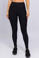 Legging de Poliamida Canelada Preta