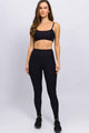 Legging de Poliamida Canelada Preta