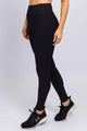 Legging de Poliamida Canelada Preta
