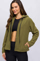 Casaco de Fleece com Zíper Verde