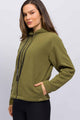 Casaco de Fleece com Zíper Verde