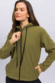 Casaco de Fleece com Zíper Verde