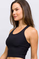 Cropped Regata Canelada Preta