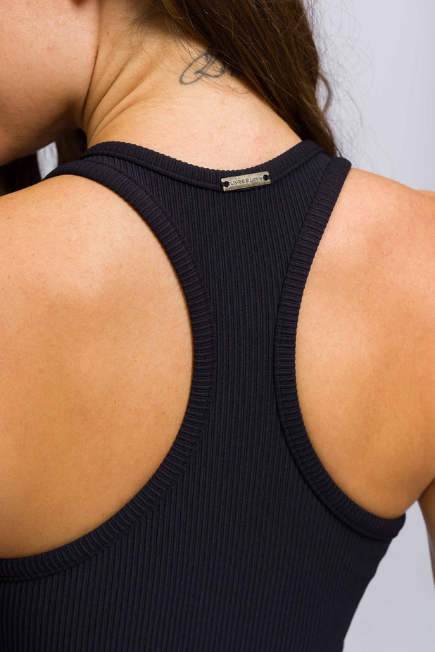 Cropped Regata Canelada Preta
