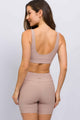 Conjunto com Bermuda Canelada Bege