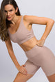 Conjunto com Bermuda Canelada Bege