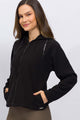 Casaco de Fleece com Zíper Preto