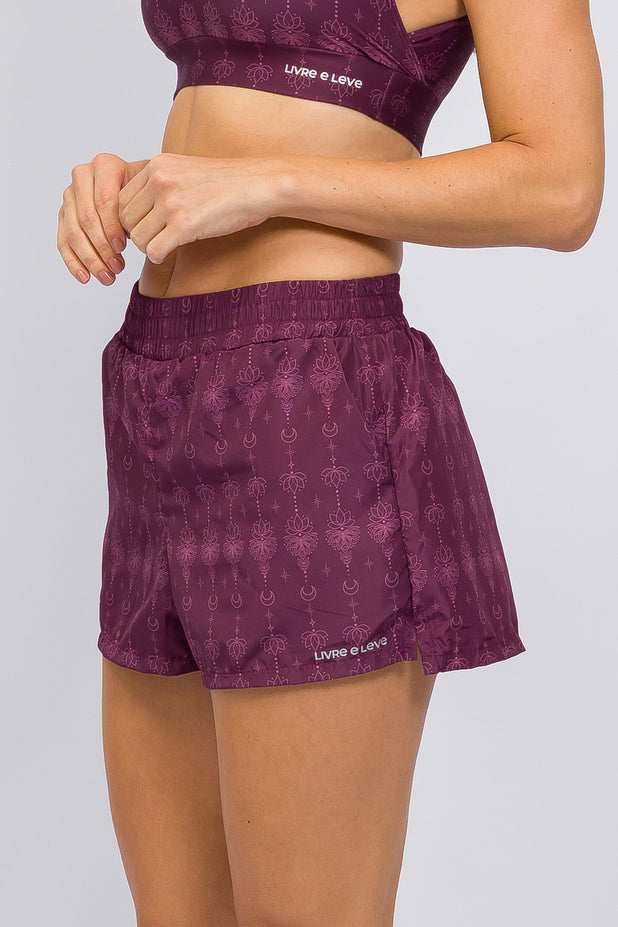 Short com Bolso e Fenda Floral Zen