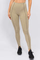 Legging Cós Elástico e Detalhe Bege