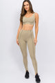 Legging Cós Elástico e Detalhe Bege