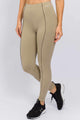 Legging Cós Elástico e Detalhe Bege