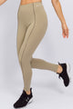 Legging Cós Elástico e Detalhe Bege