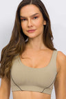 Top Regata com Bojo e Detalhe Bege