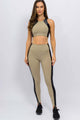 Legging Bege com Recorte Preto