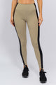 Legging Bege com Recorte Preto
