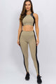 Conjunto Cropped e Legging com Recorte Preto