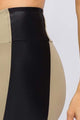 Legging Bege com Recorte Preto