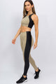 Conjunto Cropped e Legging com Recorte Preto