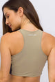 Cropped Regata com Recorte Bege