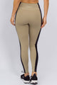 Legging Bege com Recorte Preto