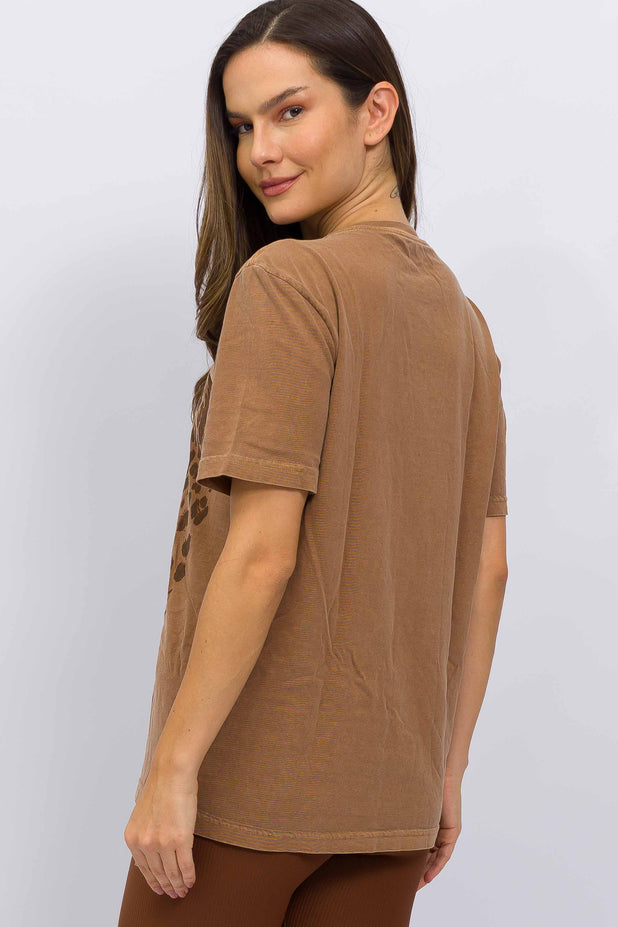 T-Shirt Marrom Onça Cáqui