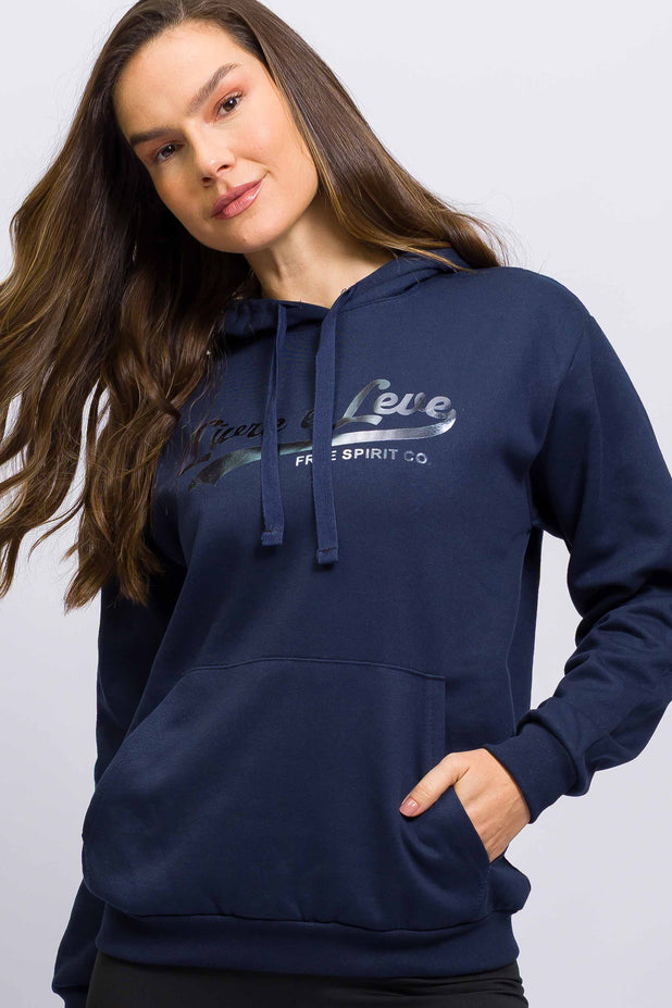 Casaco de Moletom com Capuz Free Spirit Azul Marinho