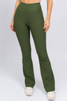 Calça Flare Canelada Verde