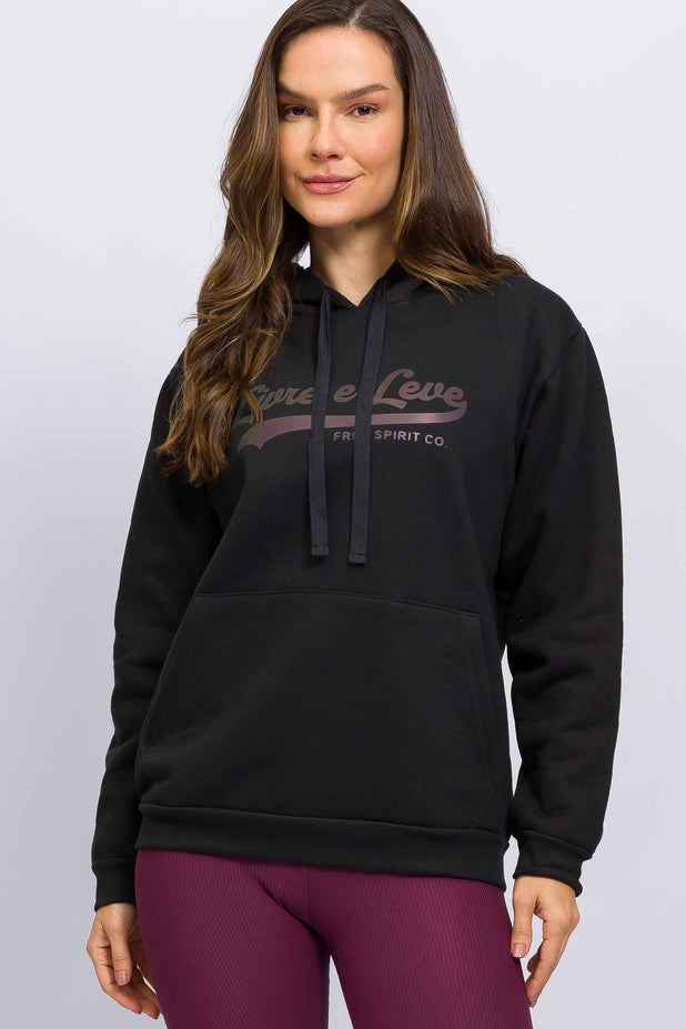 Casaco de Moletom com Capuz Free Spirit Preto
