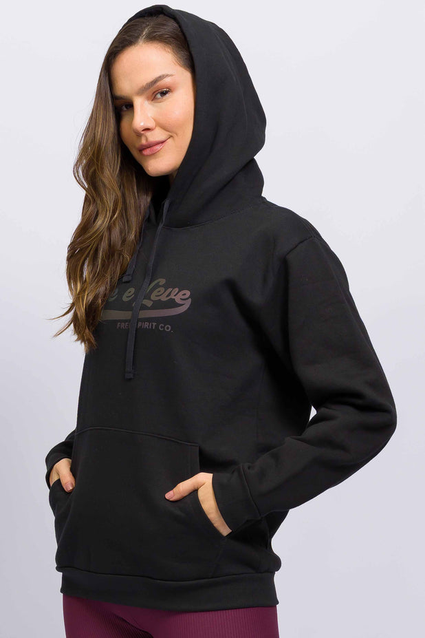 Casaco de Moletom com Capuz Free Spirit Preto