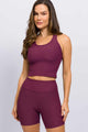 Conjunto com Bermuda Canelada Roxa
