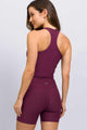 Conjunto com Bermuda Canelada Roxa