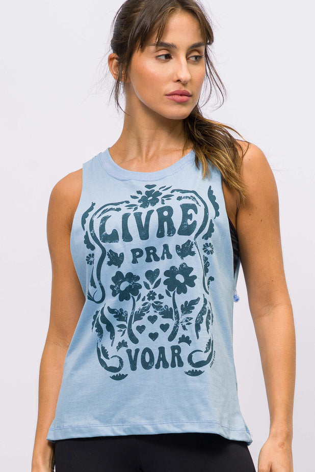 Regata Cavada Azul Livre pra Voar