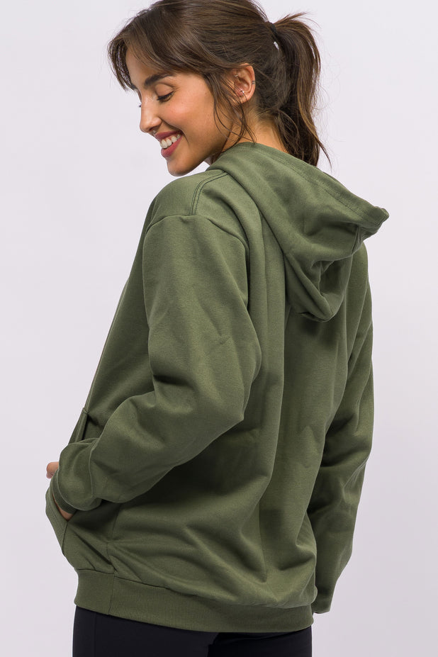 Casaco de Moletom com Capuz Verde