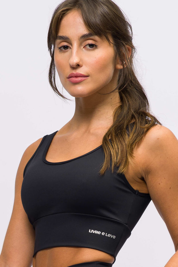Top Modelador Regata Alongado Preto