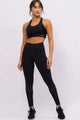 Top Nadador com Costas e Legging com Recorte em Tela Preto
