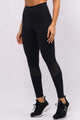 Legging com Recorte em Tela Preto