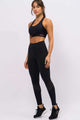 Top Nadador com Costas e Legging com Recorte em Tela Preto