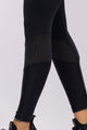 Top Nadador com Costas e Legging com Recorte em Tela Preto