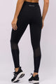 Legging com Recorte em Tela Preto
