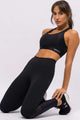Legging com Recorte em Tela Preto