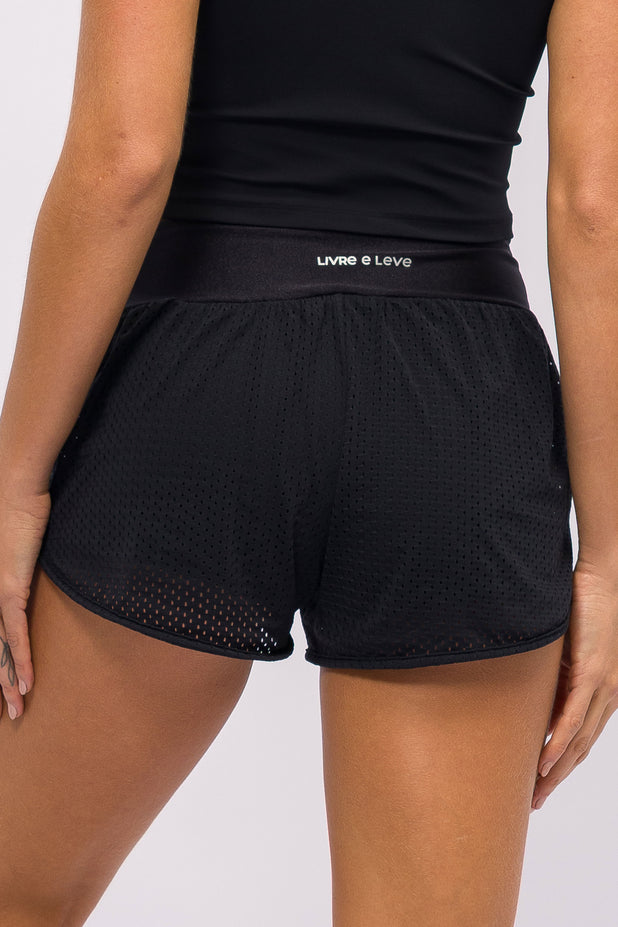 Short Transpasse Lateral Tela Preto