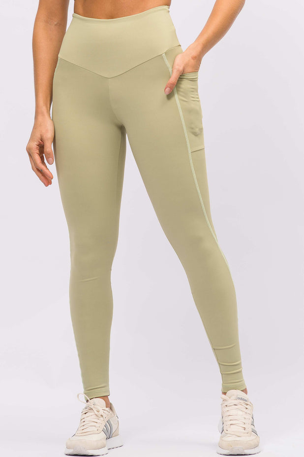 Conjunto Top Regata e Legging com Bolso Verde