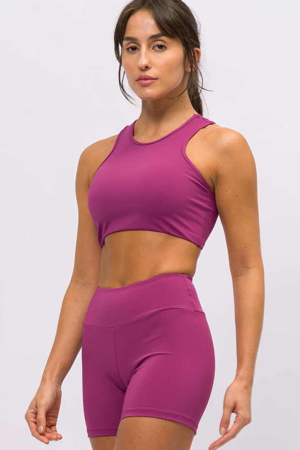 Conjunto Top Speed e Bermuda Meia Coxa Rasberry Radiance