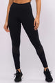 Legging com Recorte em Tela Preto