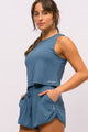 Conjunto Regata Curta e Short de Corrida Real Teal