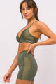Conjunto Short com Recorte Brilhante Verde