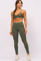 Conjunto Legging com Recorte Brilhante Verde
