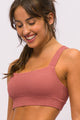 Top Quadrado Chevron Texturizado Rose